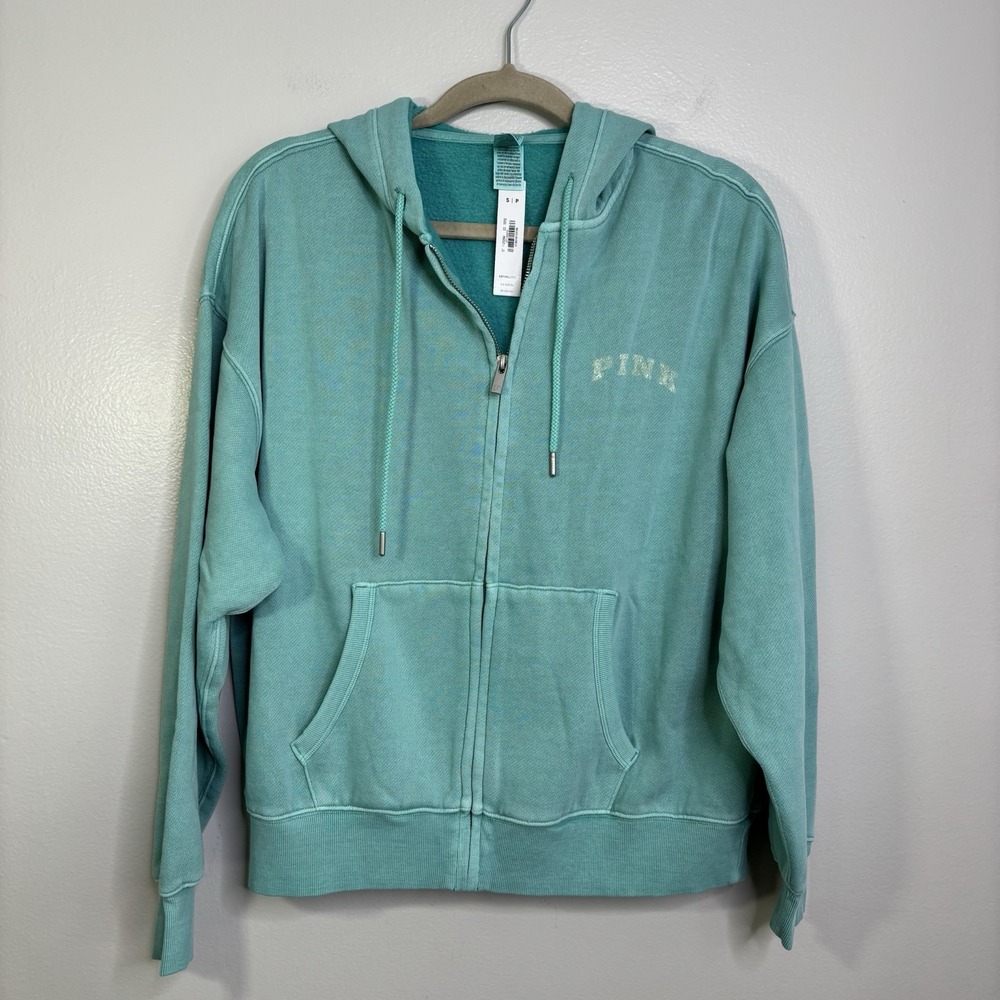 PINK Victoria's Secret Fleece Campus Full-Zip Hoodie Size Small NWT